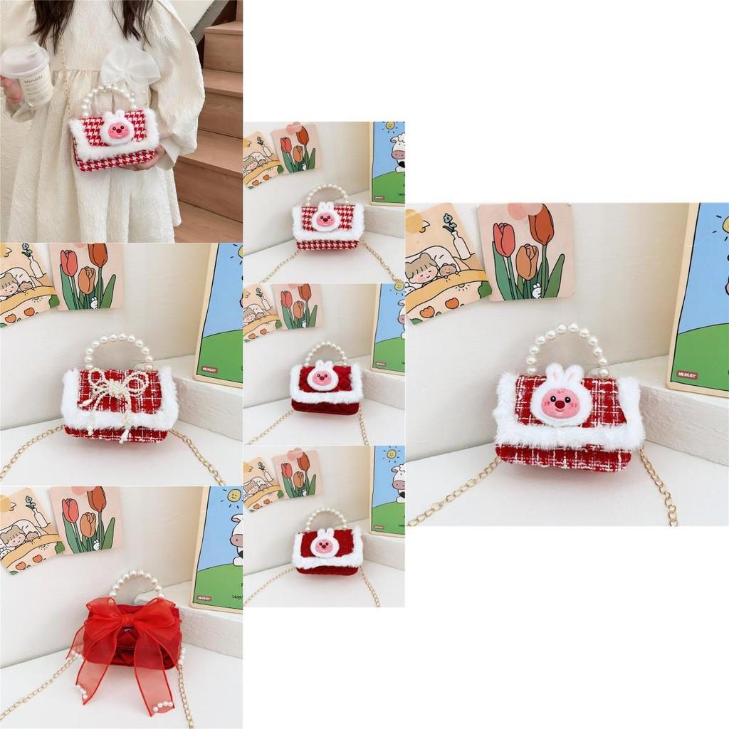 Charming Cartoon Style Red Pu Childrens Handbag With Breathable And Durable Design For Young Girls