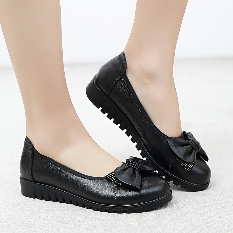 2025 Spring/Autumn Middle-Aged and Elderly Mother Shoes Genuine Leather Soft Sole Women's Leather Shoes Comfortable and Slip-Resistant