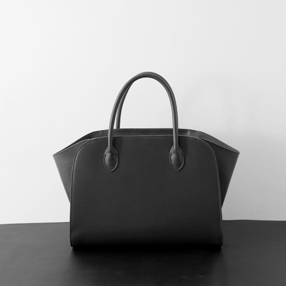 

Сумка-тоут великої місткості з зернистої коров ячої шкіри, модна мінімалістична жіноча високоякісна зручна сумка 30x11x24cm чорний