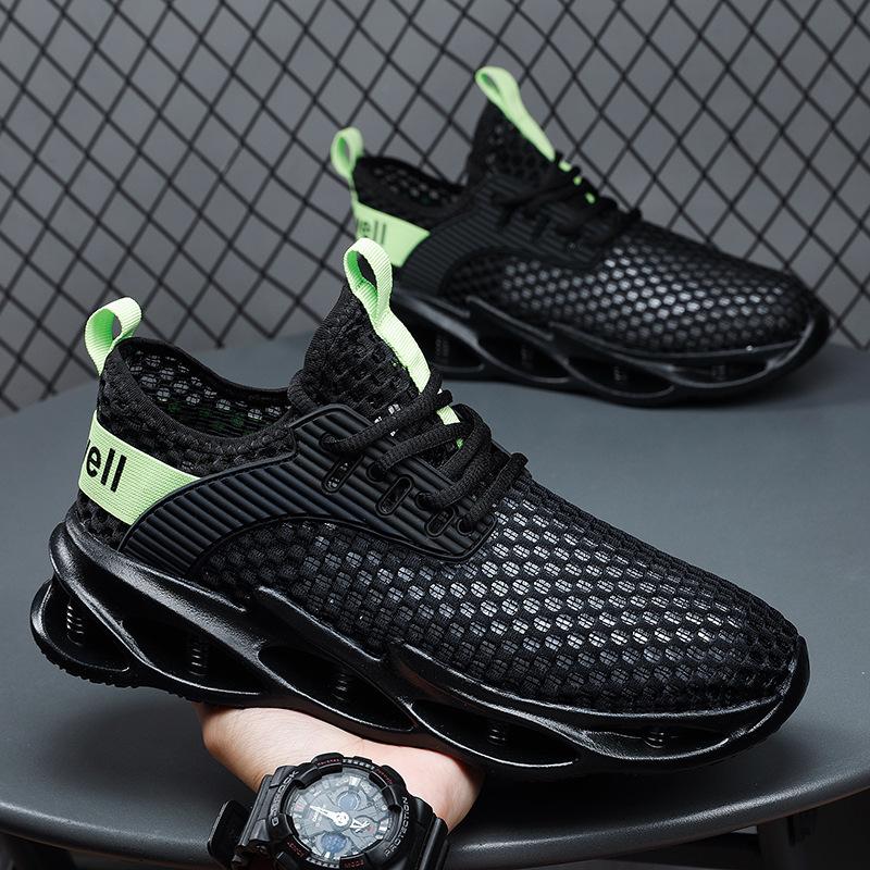 

Мужские летние туфли с полой сеткой, дышащие, дезодорирующие, тонкие сетчатые туфли, мужские повседневные спортивные легкие амортизирующие кроссовки для бега 44