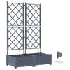 Garden Planter 2 Pcs Light Grey 80 X 40 X 126 Cm Plastic