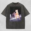 T-shirt Meme Chat Fumeur Drôle, T-shirt Chat Cigarette, T-shirt Blague Gen Z, Cadeau Brainrot Stupide, Cadeau Amoureux des Chats, T-shirt Chaton Drôle, T-shirt Chat Cool