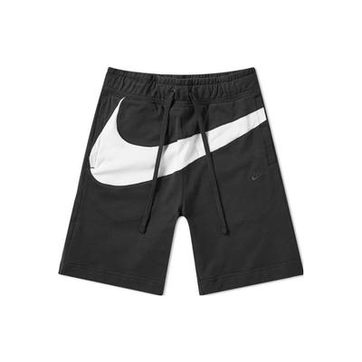 Großer Swoosh Retro Logo Print Schnürung Freizeitshorts Herrenshorts Schwarz AR3161-010