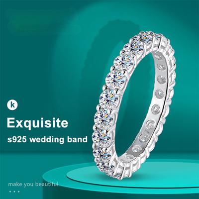 Δαχτυλίδι Moissanite Στρογγυλό 3mm Επιχρυσωμένο 18K Λευκόχρυσο Ασήμι 925 Στερλίνας Λεπτά Κοσμήματα Δαχτυλίδια Γάμου Δέσμευσης για Γυναίκες Άνδρες
