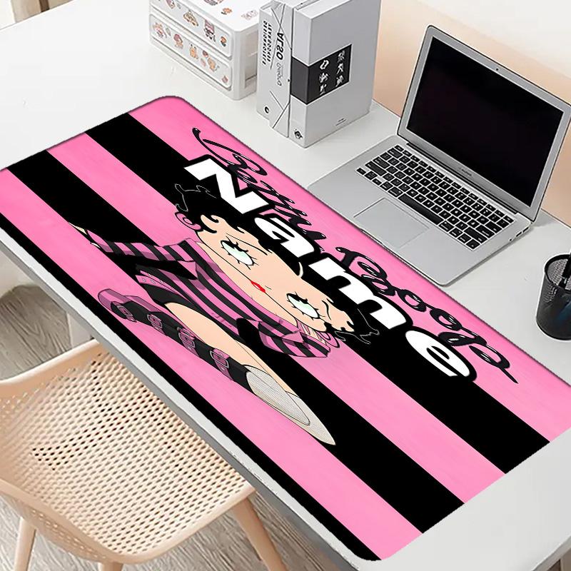 Custom Name Personalized Betty Boop Pattern Mousepad, Laptop PC Desk Mat, Decorative Desk Mat for Home Keyboard Pad Gift