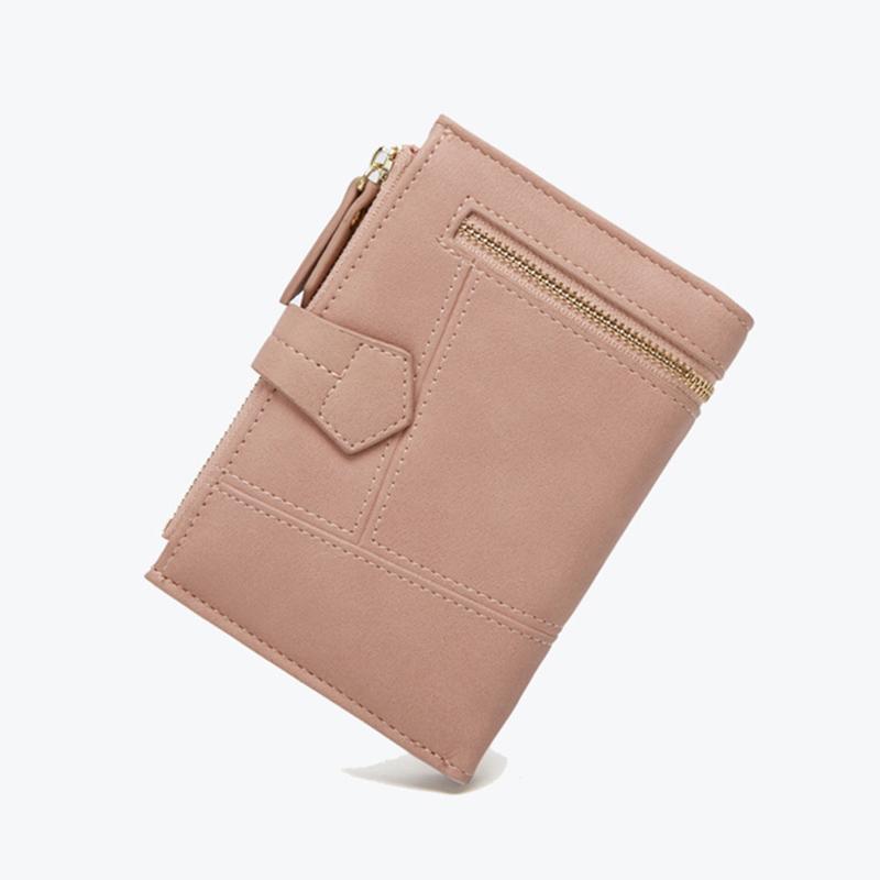 Noul portofel din piele simplu Hasp pentru femei, de culoare solidă, cu fermoar mic, geantă de mână pentru femei, suport pentru carduri, portofele pentru bani.