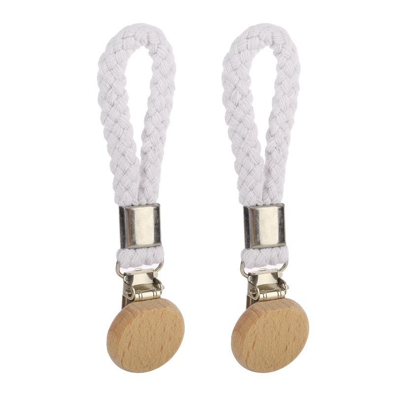2pcs Bathroom Robe Coat Towel Clips Braided Multipurpose Cloth Hanger Cotton Loop Towel Clip Metal Clamp Kitchen Organizer Acces