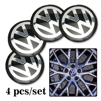 VW için 4 Adet 56mm Araba Jant Göbek Kapağı Çıkartmaları Araba Amblemi Rozet Çıkartması Volkswagen GTI R-Line R Polo T5 Golf Passat Scir İçin