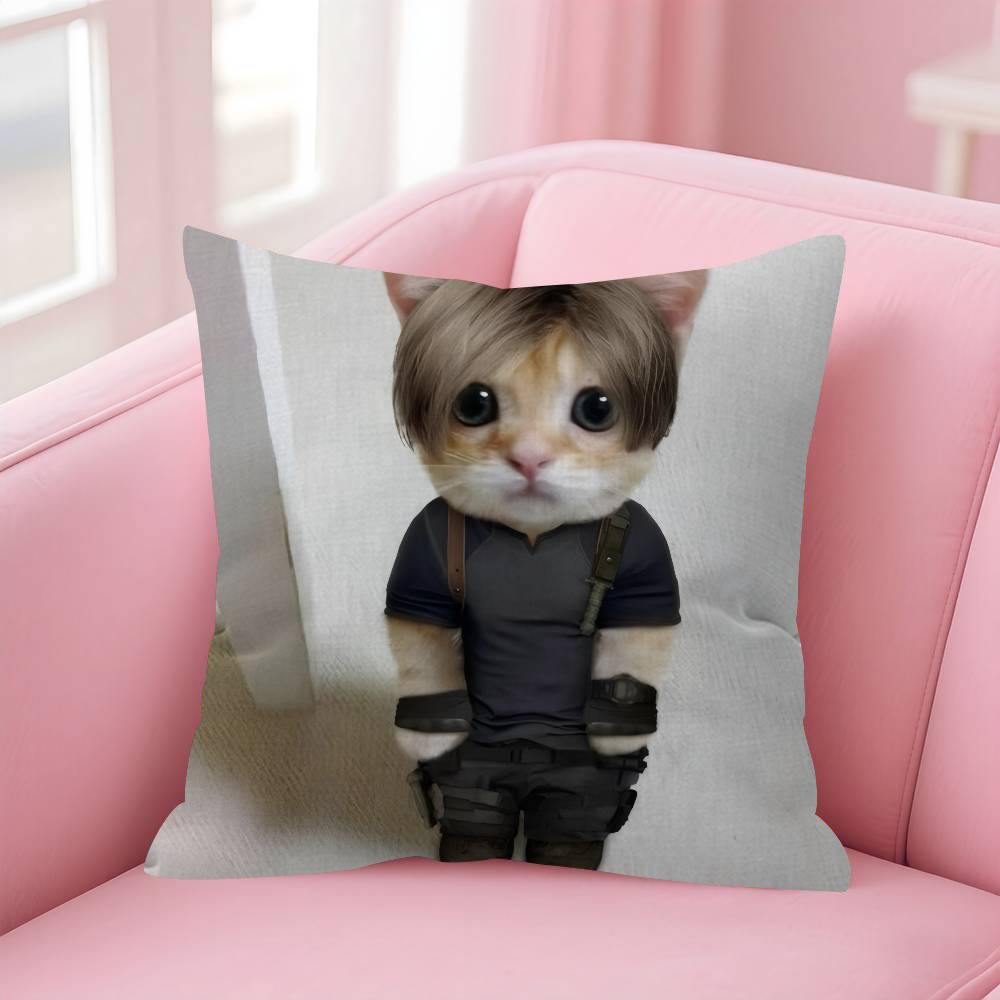 Handsome Leon Game Kennedy Cushion Cover Inches Farmhouse Decor Home Throw Pillow Covers For Couch Decorations
