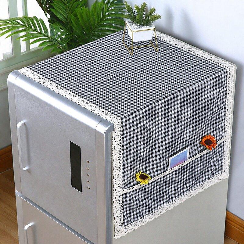 Dust Cover Nordic Style Refrigerator Dust Cover Multi Purpose Household Appliance Dust Cover With Storage Bag Single-Door Type