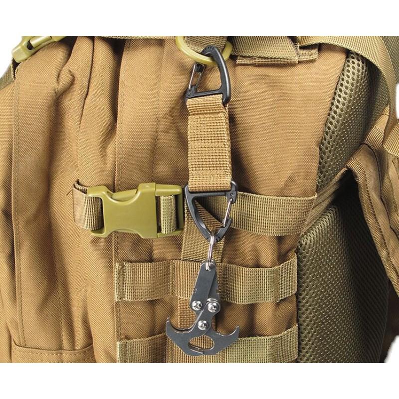 Outdoor Tactical Nylon Dual-Point Triangle Carabiner Keychain with Quick Release
