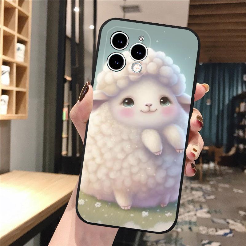 Cartoon Sheep Phone Case For Iphone 15 14 Pro Max 13 12 11 Pro Max XSMax XR 12 13 Mini 14 Plus