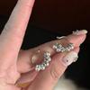 Luxury Crystal Zircon Waterdrop Clip Earrings for Women Simple C Shaped Pearl Shiny Without Pierc Ear Cuff Wedding Jewelry Gifts