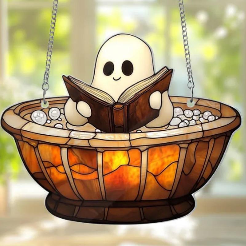 Acrylic Halloween Window Hanging Decor For Indoor Outdoor Fall Party Home Decoration Durable Unbreakable Design