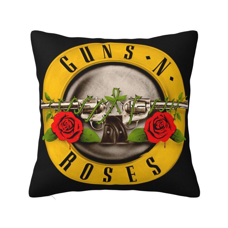 Guns N Roses Bullet Logo Luxury Throw Pillow Cover Decoration Heavy Metal Car Cushion