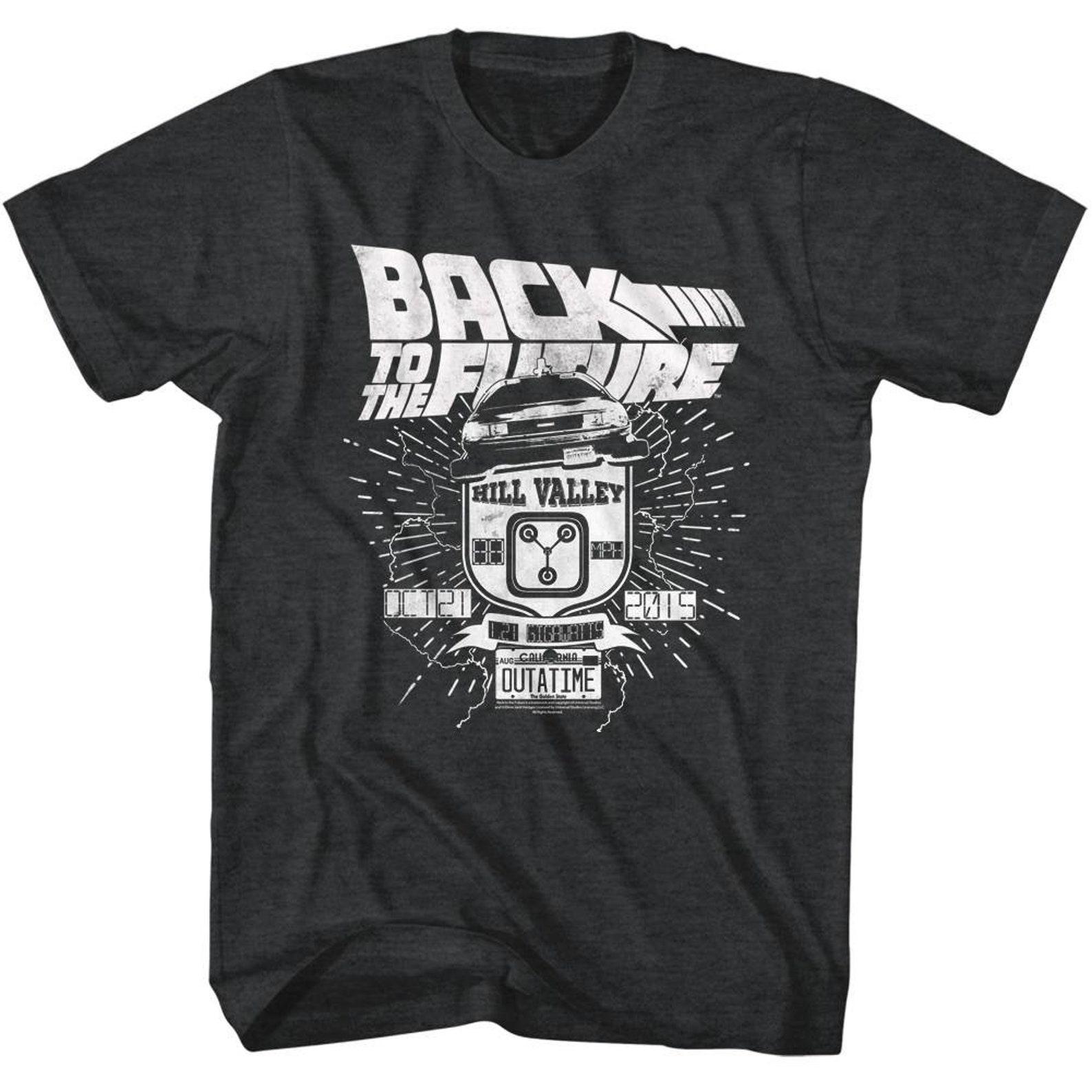 Back to the Future Vintage Delorean Black Heather Adult T-Shirt M