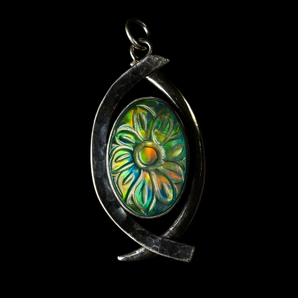 Natural Opal Pendant 41 ct Brazilian Multi-Color Oval Cut 925 Sterling Silver October Birthstone