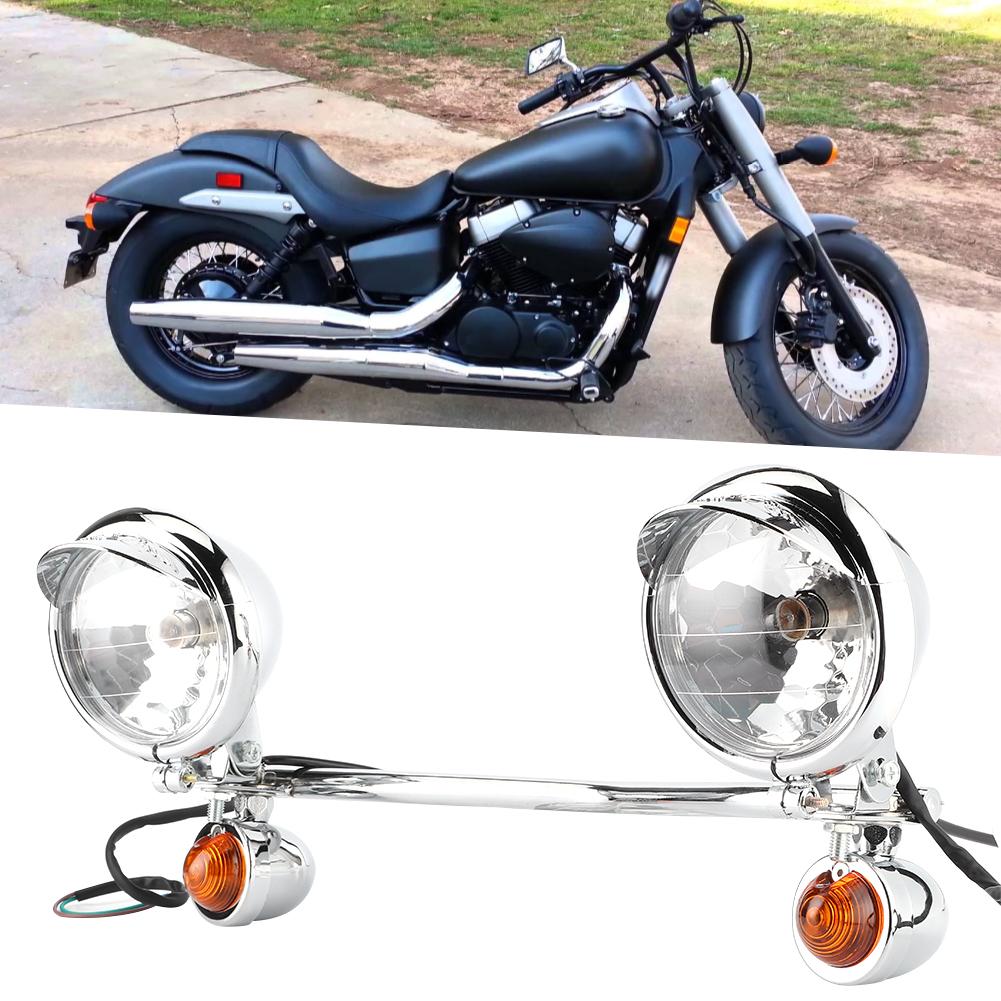 DC12V Motorcycle Fog Lamp Kit Turn Signal Light With Mount Bracket Fit For Honda Shadow VT 750 1100 VTX 1300 1800