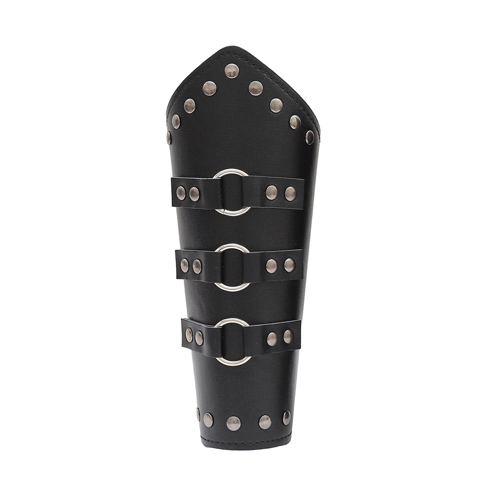 

Medieval Armor Men Cosplay Arm Warmers Lace-up Vintage Pirate Knight Gauntlet Wristband Bracer Adjustable Accessories чёрный