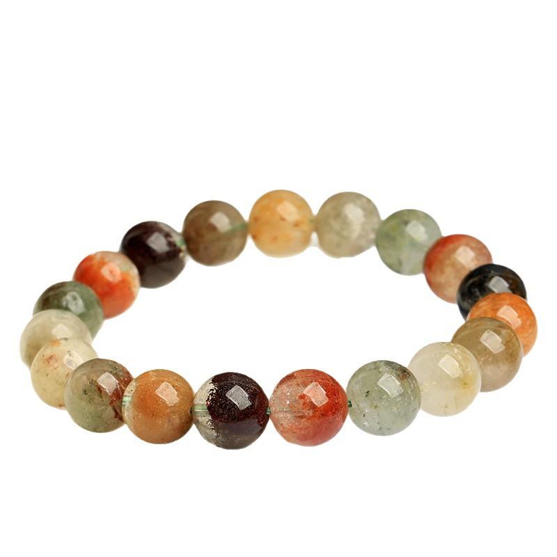 Hongchu Crystal Natural Full-Colored Four-Season Phantom Round Bead Bracelet Full-color Ghost Bracelet
