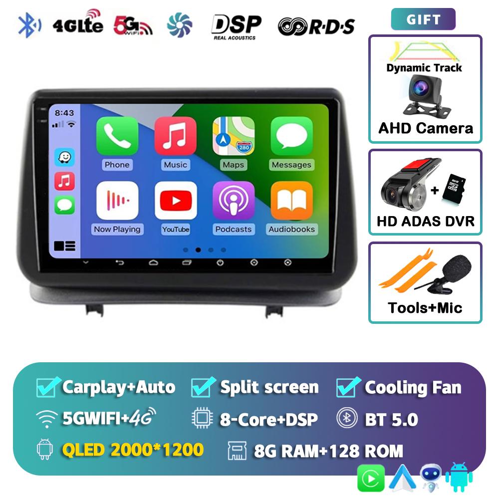 Android 14 Carplay Auto For Renault Clio 3 CLIO 3 2005 - 2014 Car Radio Multimedia Navigation GPS Player Stereo WiFi+4G BT DSP