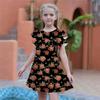 Girls Yellow Rose Print Dresses Kids Girl Party Dress Loose Fitting Loose Fitting Short Sleeved Skirt For Girls Over Four Years Old