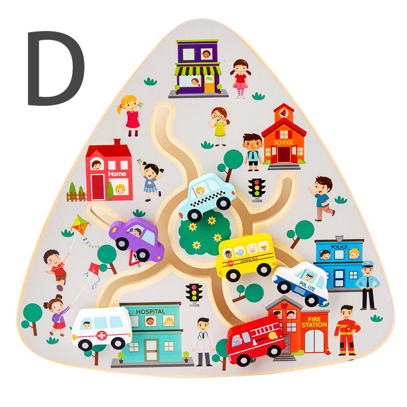 

Дитячі Монтессорі Лабіринтні Дошки Дерев яні Іграшки Розсувна Головоломка Тварини Цифри Форми Дорожній Рух Ігри на Відповідність Навчальні Іграшки для Навчання