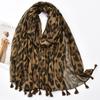 Leopard Print Hijab Scarf Tassel Shawl Viscose Womna Muslim Hijabs Fashion Long Wraps Lady Soft Headband Islam Headscarf