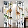 Cartoon Funny Lovely Adorable Dinosaur Boy Window Curtains Blinds Suitable Living Room Decor Youngsters Bed Chamber Bath Rooms Cooking Room Entry