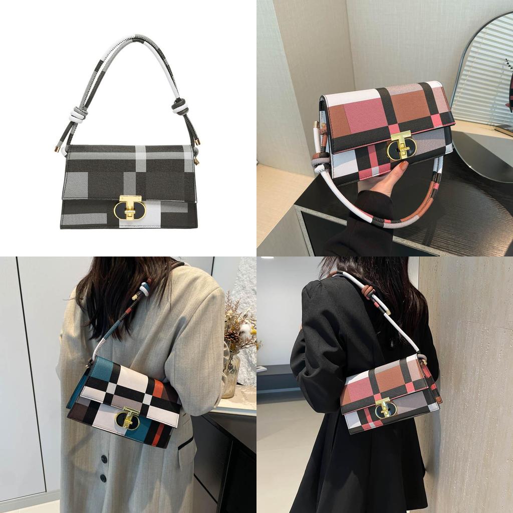 Stylish And Minimalist Shoulder Bag With Large Capacity For Everyday Use In Black Pink And Blue