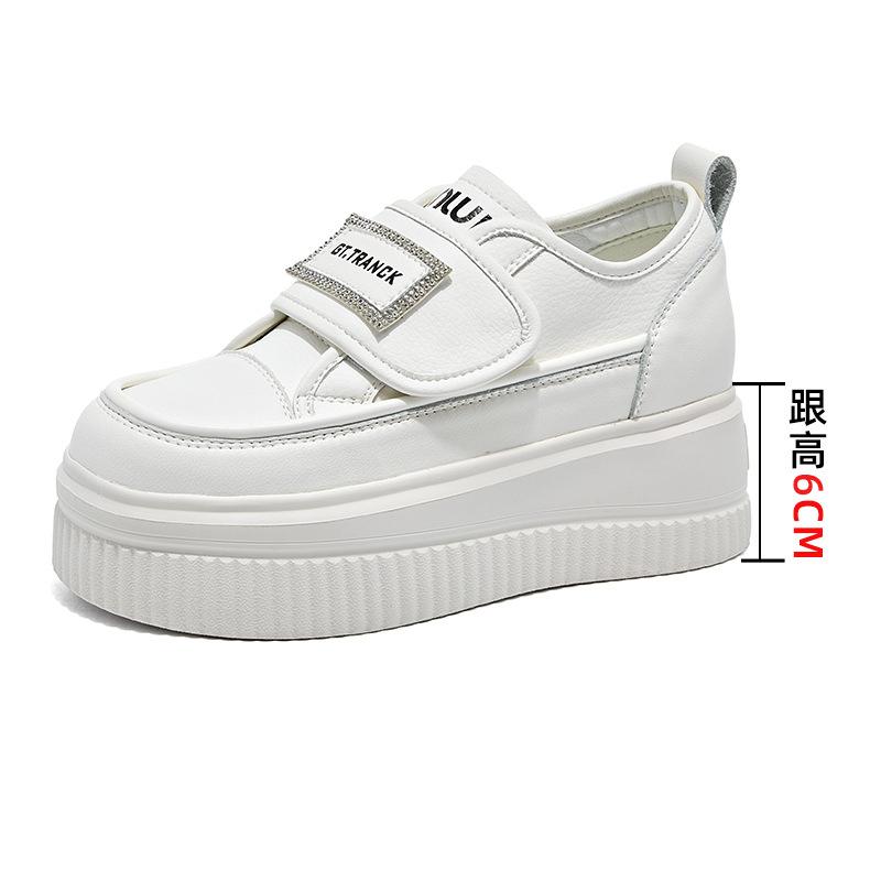 

Женская обувь весна и лето на толстой подошве, увеличивающая рост, белые туфли, детская спортивная обувь для отдыха, на плоской подошве, с небольшим горлом, одинарные туфли для женщин 34 белый