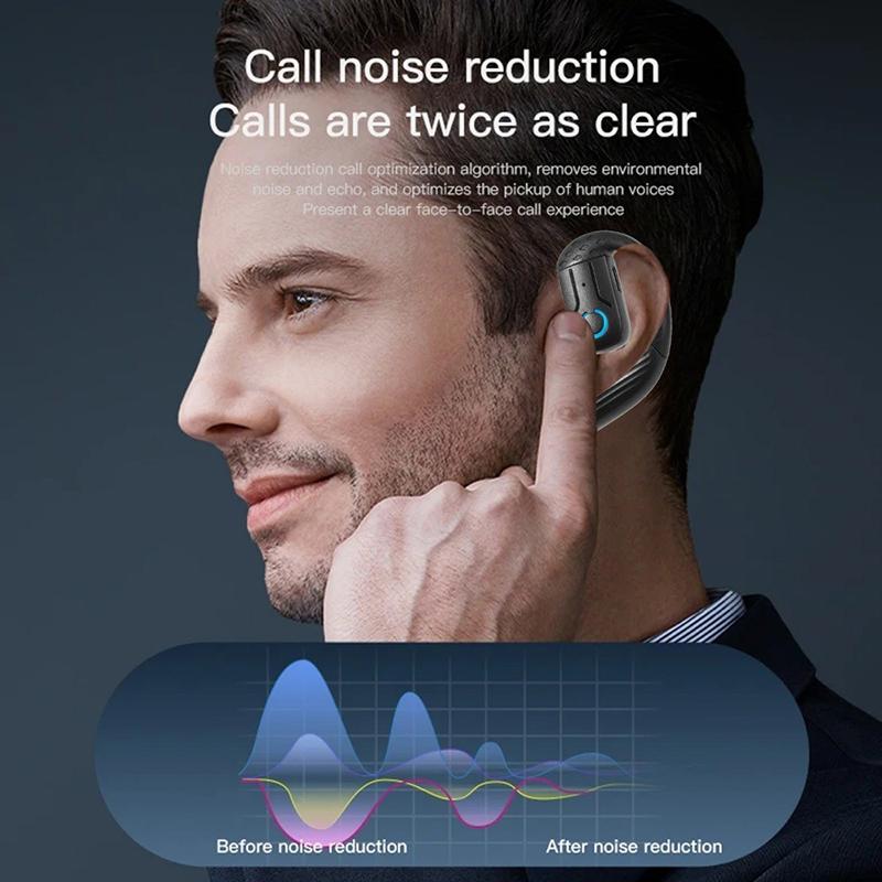 Bluetooth 5.4 Open 180° Rotation Wireless Business Headset With Mic Air Conduction Ear-Hook Touch Control Sports Hifi Earphone
