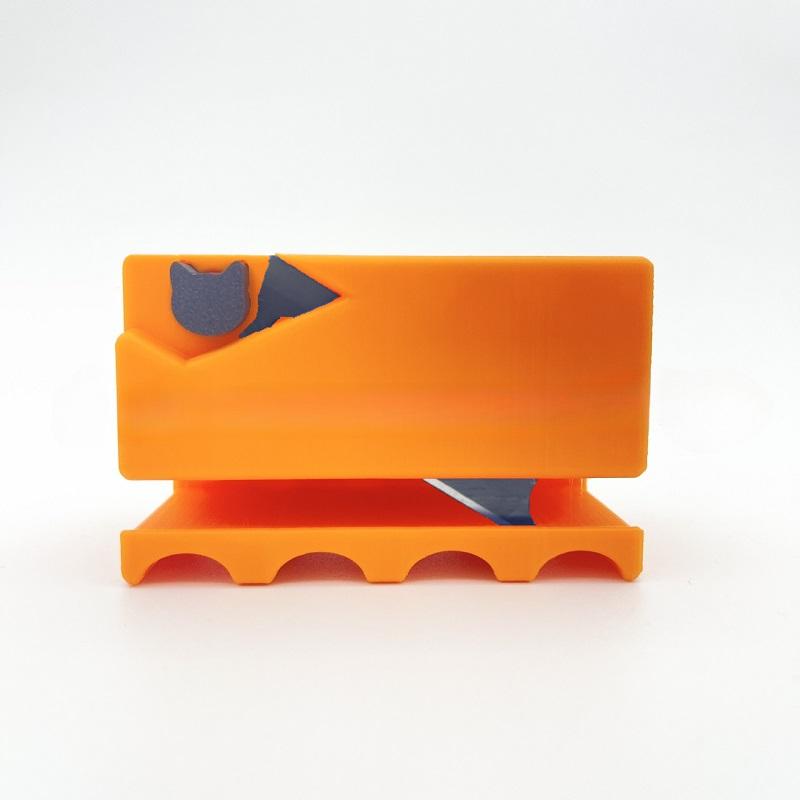

3D Printed Kitten Shaped Tool Paperboard Cutting Device Handheld DIY Cardboard Cutter for Cat Scratchers Cardboard Strip Cutter Orange-01 Type