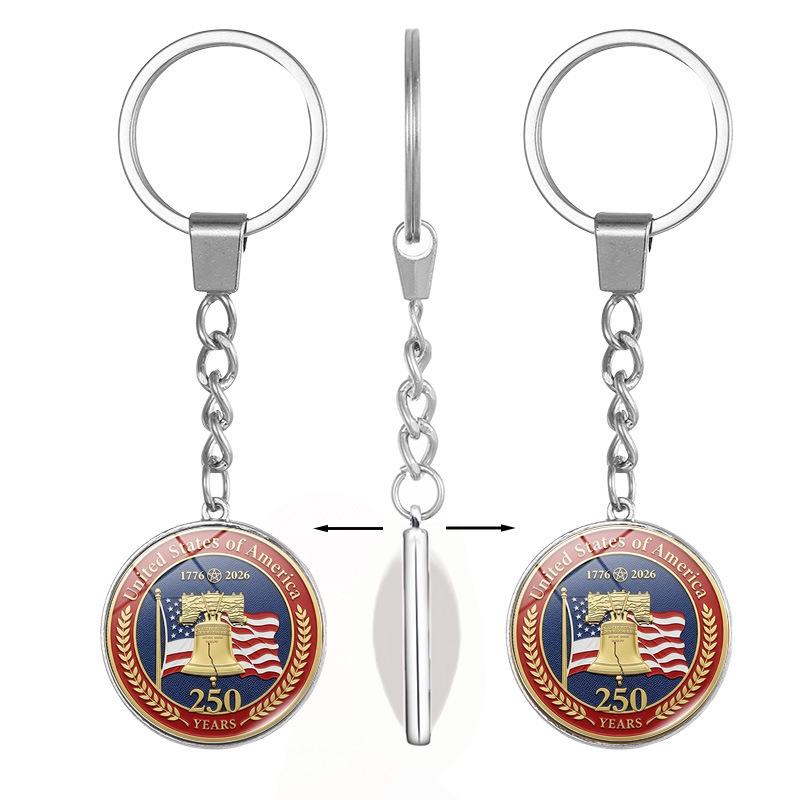 250th US Independence Day Rotating Alloy Keychain Gift