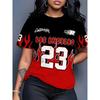 Alphanumeric Printed Short-sleeved T-shirt Sports Summer Women's Casual Round Neck Top