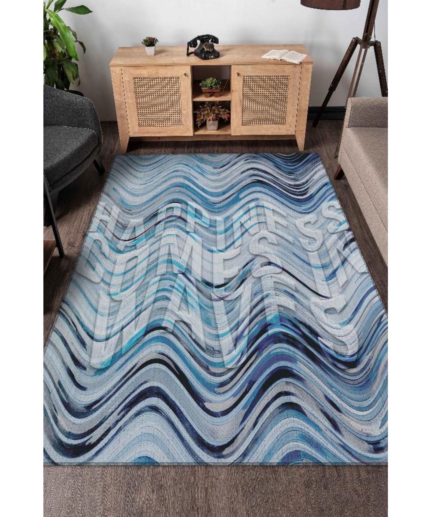 

Mountains of Happiness Cotton Woven Based Washable Non-Slip Decorative Home Rug