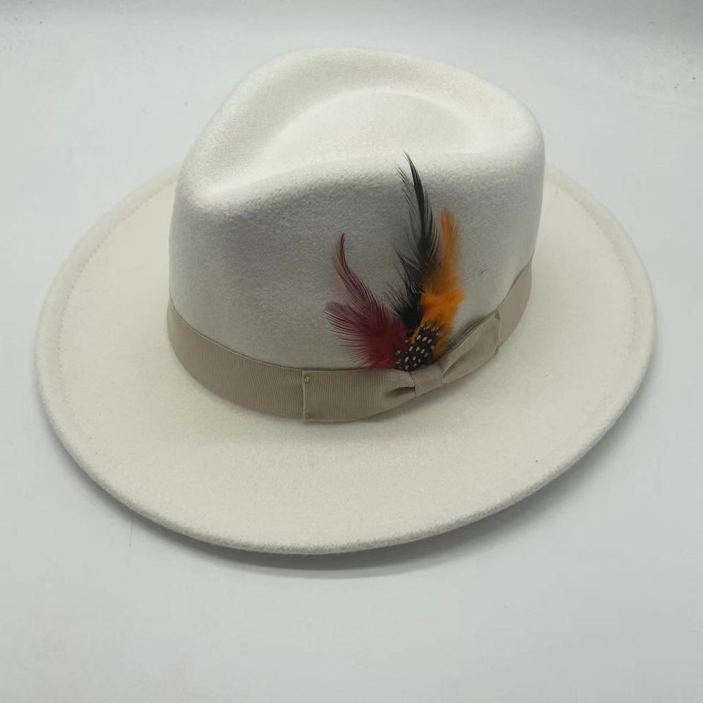 Dragon And Phoenix Top Hat Fashion Bow Top Hat Peach Heart Top Big Brim Beige White Jazz Top Hat