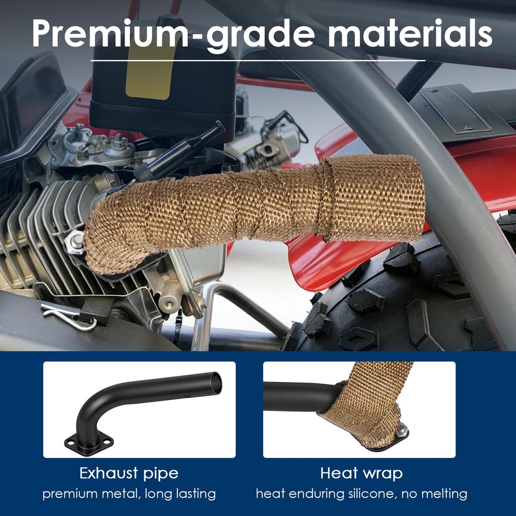 Exhaust Pipe Kit for Kart Mini Motorcycle Honda Predator 212cc GX160 GX200 DuroMax Mini Bike Engine Modification Exhaust Pipe