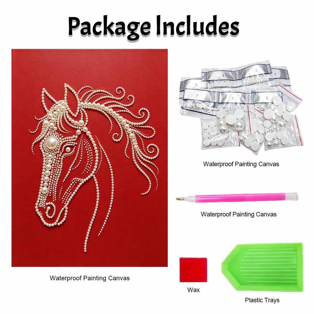 DIY Pearl Diamond Art Painting Kits for Adult and Beginners,Majestic Horse Sparkling Painting Craft Home Wall Decor Handmade Gift
