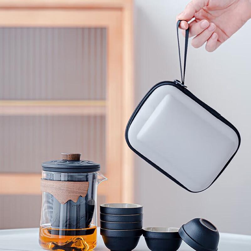 

Tao Ding Xuan Guan Shan Ceramic & Glass Travel Tea Set