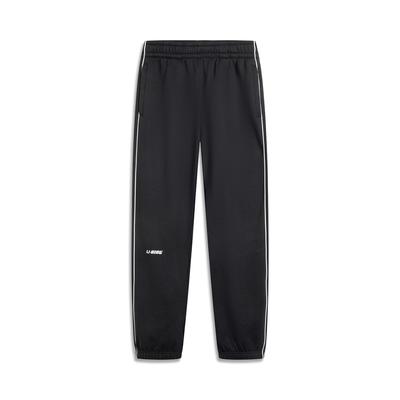 Li Ning Sports Lifestyle Series Simple Loose Versatile Comfortable Casual Fleece Lined Warm Cuffed Knitted Sweatpants Men Bottoms AKLV995-2
