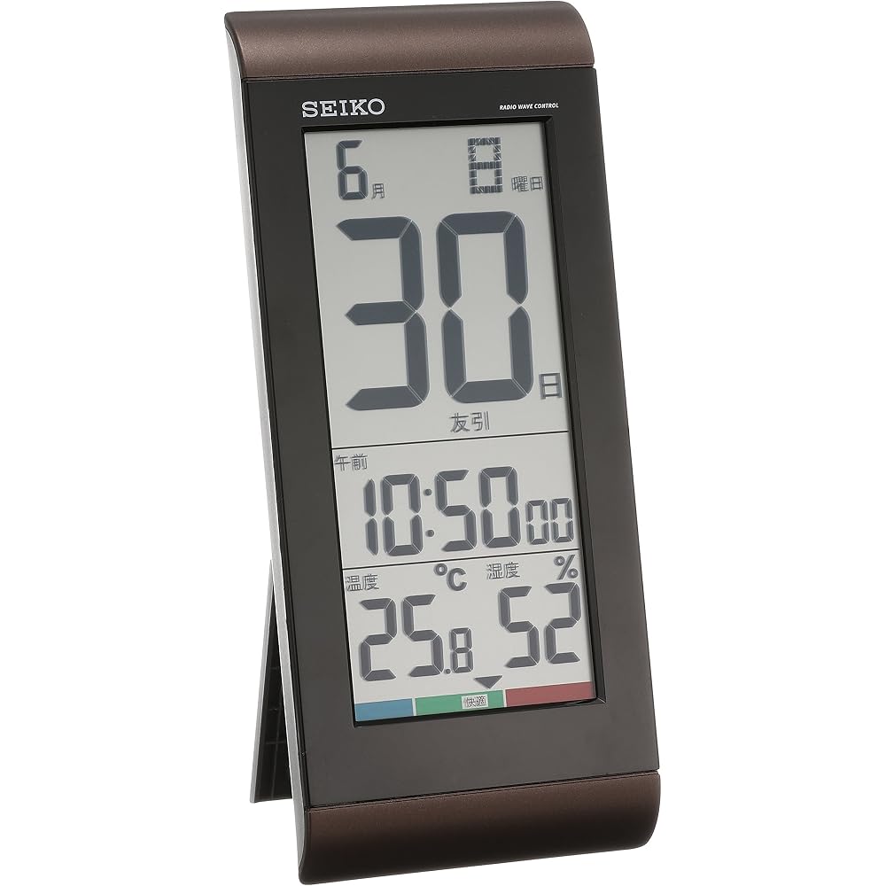 Seiko Clock Table Clock Alarm Clock Wall Clock Radio Wave Digital Daily Calendar Temperature Humi...