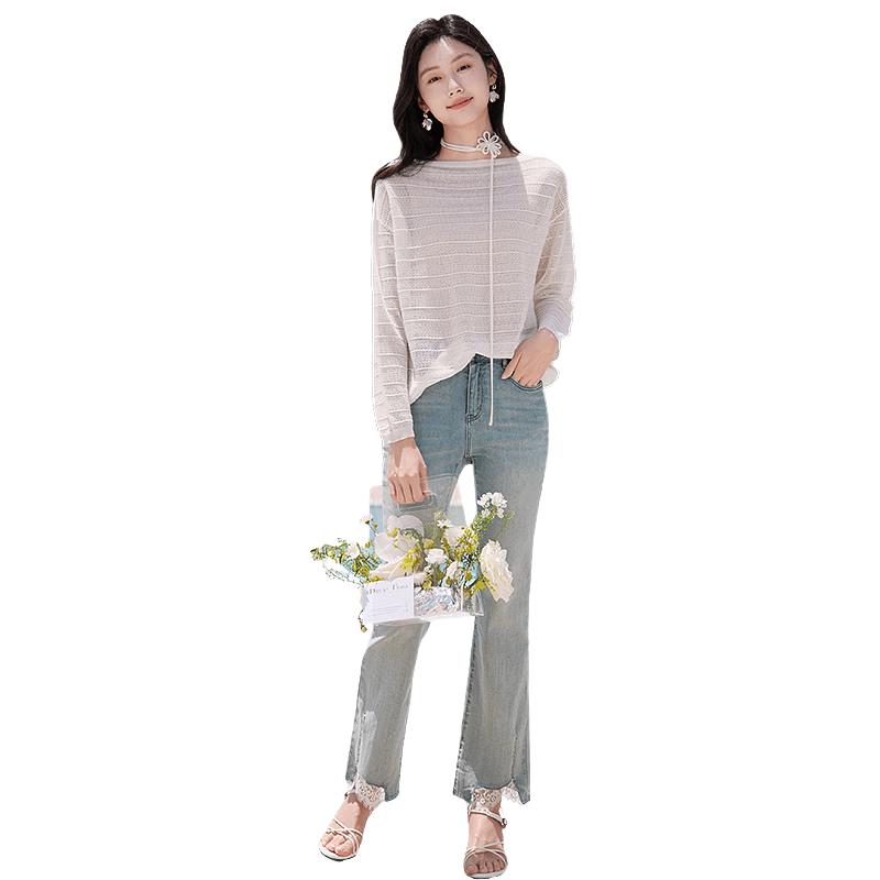 

Women s Thin Knit Long Sleeve Pullover Top M