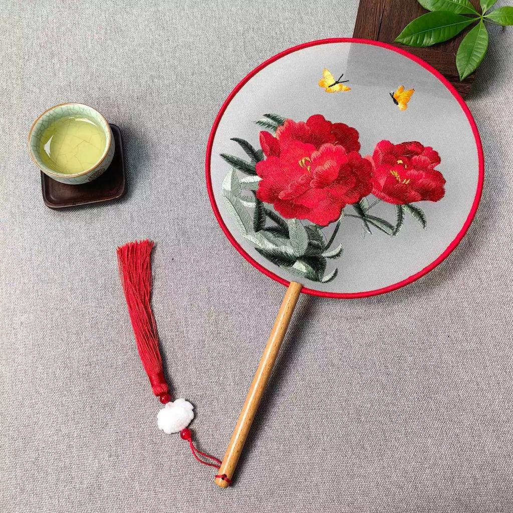 Ancient-Style Fan, Suzhou Double-Sided Embroidery Round Fan, Dance-Specific, Traditional Chinese Style, Hanfu, Qipao, Classical Round Fan, Summer Fan