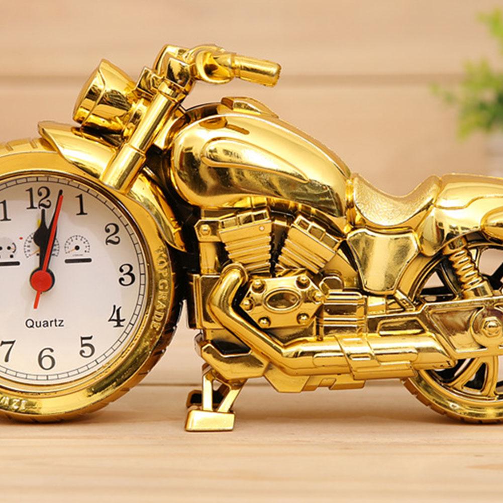 

Cool Motorcycle Shape Alarm Clock Home Tabletop Decoration PF168D (local gold single color)#0