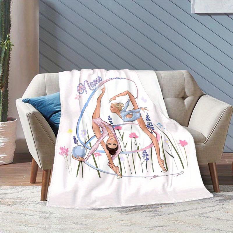 Double Gymnastics Customize Your Name Outdoor Blanket Suitable For All Seasons Comfortable And Warm Soft Blanket Suitable For Travel Gifts For