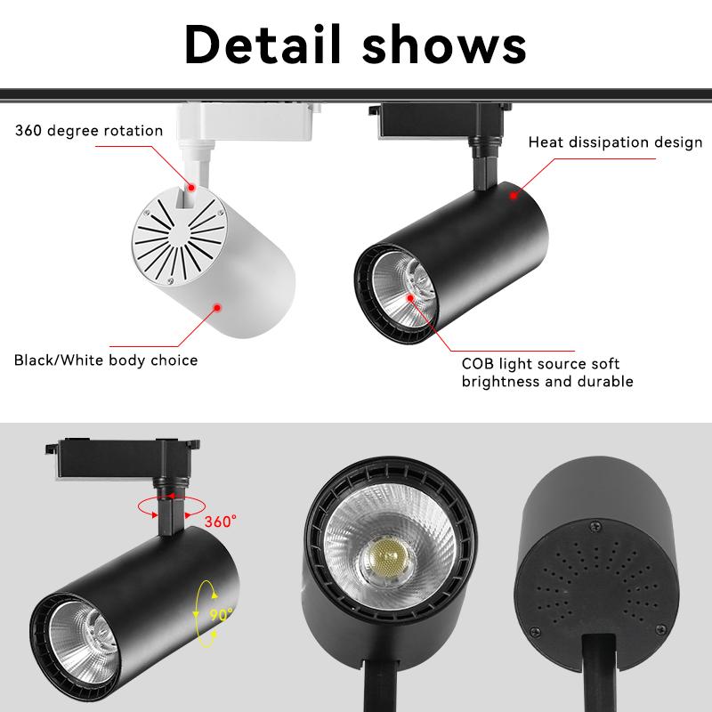 Led Track Light Set Spotlight Track Lamp 220v Shop Lighting Rail 30W Spot Lights For Clothing Store Decoration Luminaire