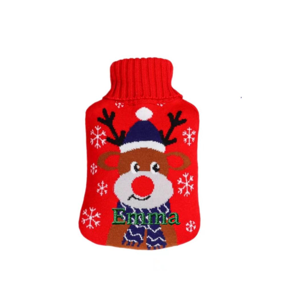 Świąteczny termofor, Ciepły ogrzewacz do rąk z motywem kreskówkowym, Dzianinowy, Gruby, Uroczy ogrzewacz do rąk