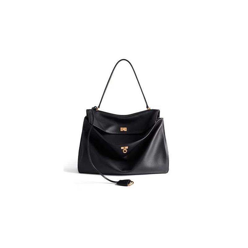 Enkel skulder Tote Topplag Kuskinn Stor kapasitet Tote Bag for kvinner og kvinner