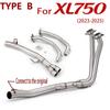 Motorcycle XL750 Exhaust Connect Front/Middle Section, Non-Destructive Install, 2023-2025